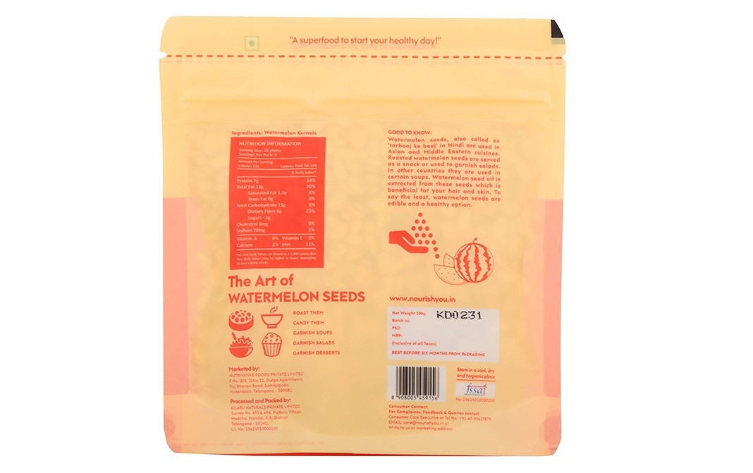 Nourish You Organic Watermelon Seeds    Pack  100 grams